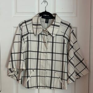 Plaid Women's Top - Black and White